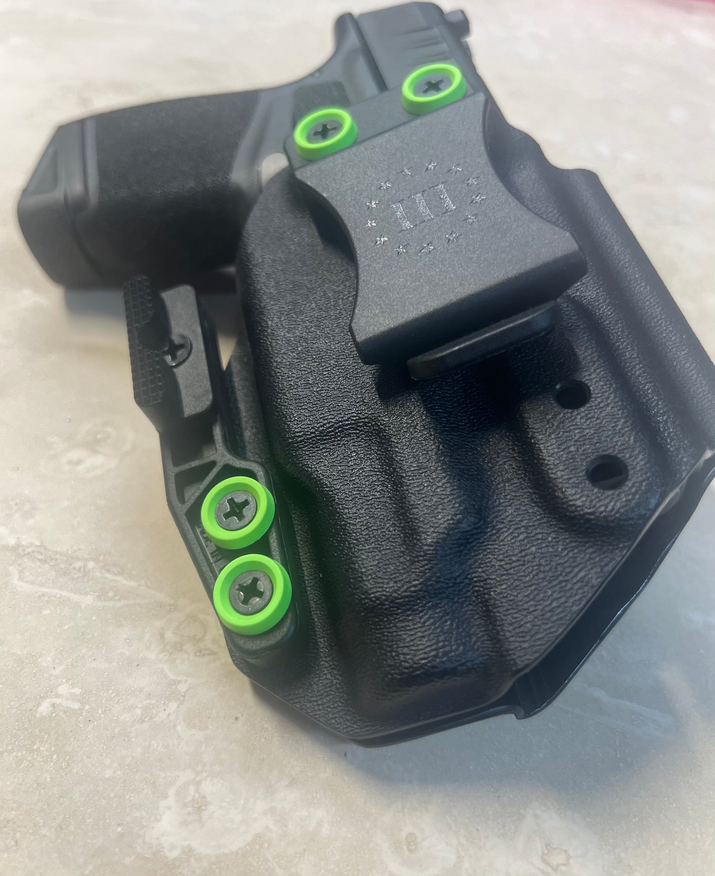 SPRINGFIELD HELLCAT- TLR7/ SUB IWB HOLSTER BLACK/ZOMBIE GREEN