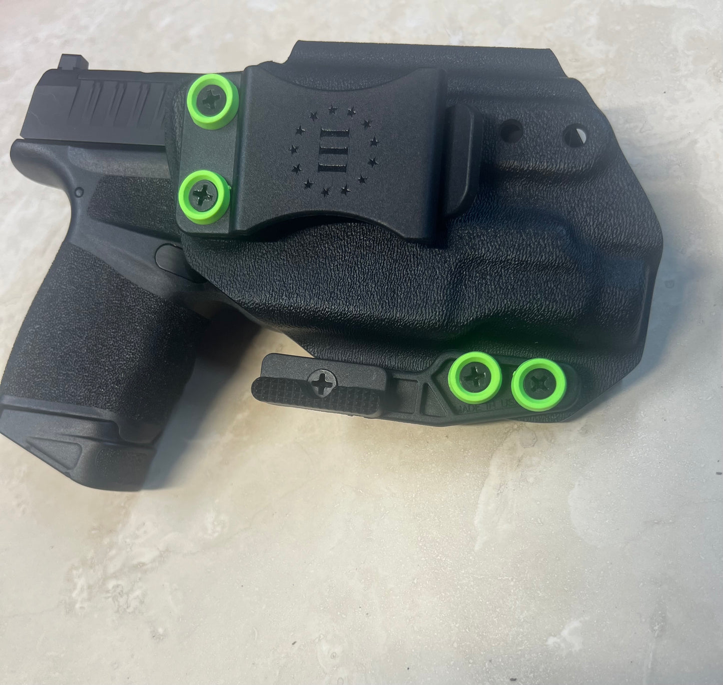 SPRINGFIELD HELLCAT- TLR7/ SUB  IWB HOLSTER BLACK/ZOMBIE GREEN