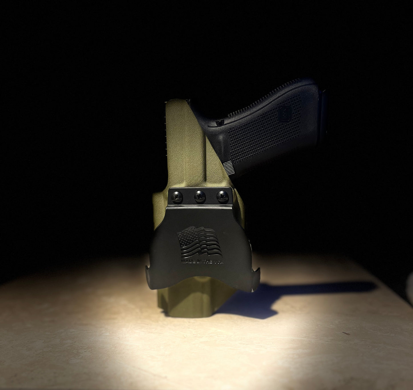 GLOCK 17/19/23 OWB PADDLE HOLSTER ARMY GREEN KYDEX .080