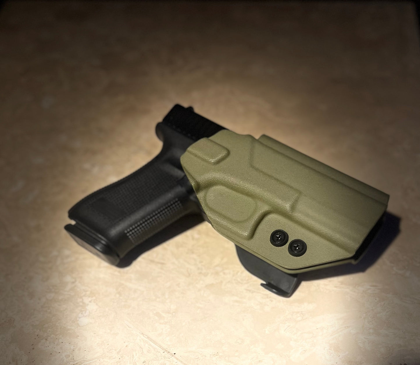 GLOCK 17/19/23 OWB PADDLE HOLSTER ARMY GREEN KYDEX .080